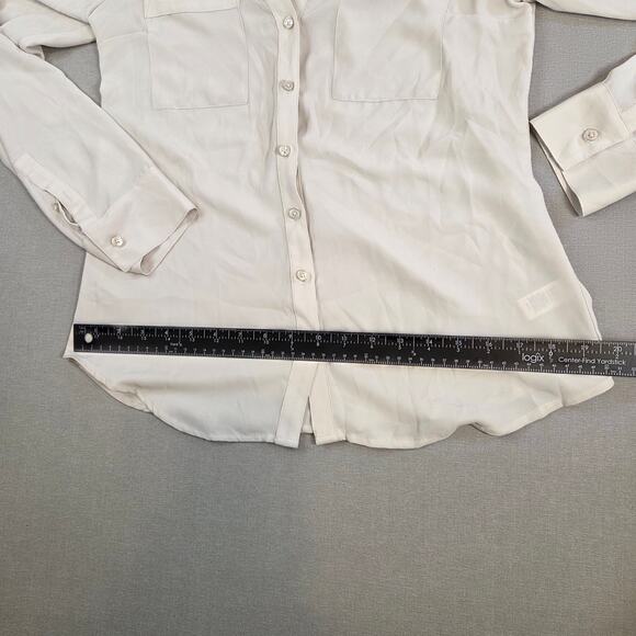 Express Portofino Blouse Women’s Beige Button Front Shirt Size S NWT - Picture 13 of 16